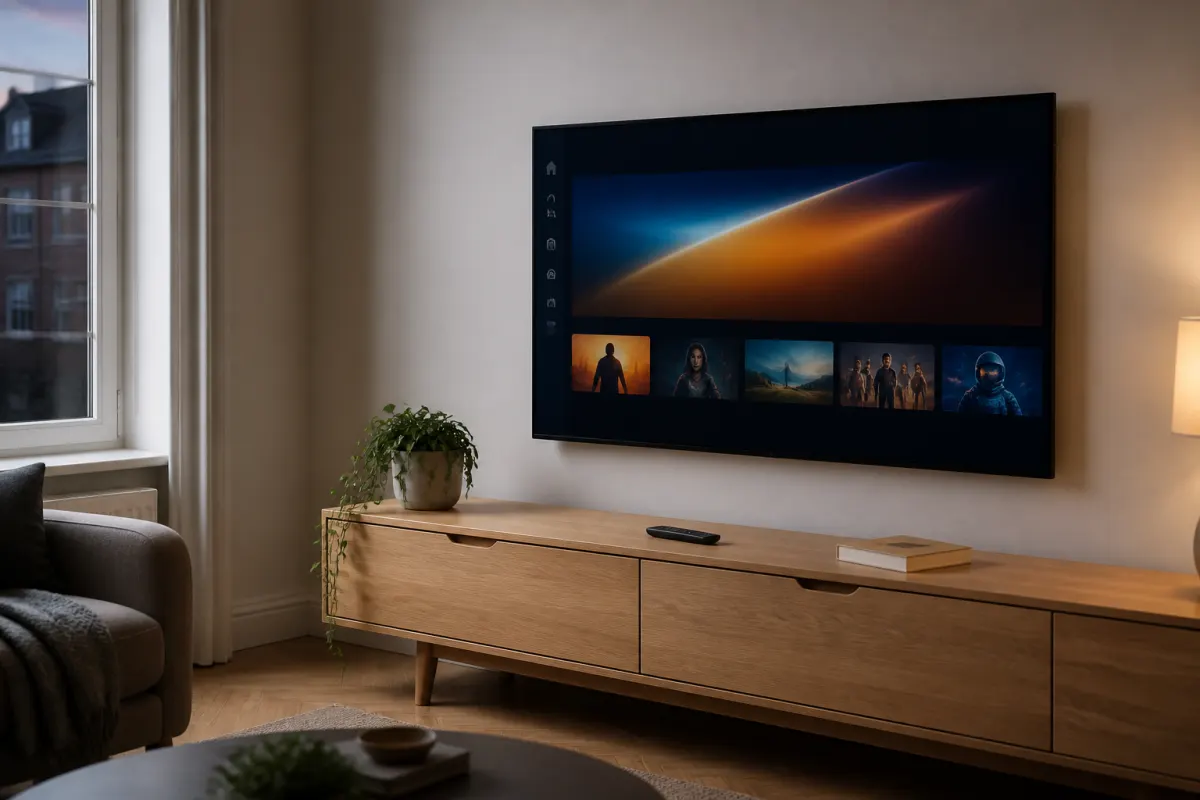 Living room TV ready for Ozzy Streams setup